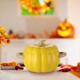 thumbnail image 5 of Yika Halloween Decorations Halloween Ceramic Soup Pot With Lid Pumpkin Double Ear Soup Bowl, 5 of 8