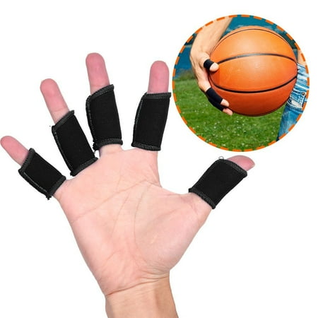 Tennis Fingers Finger Protector Sleeves,10 PCS Elastic Breathable Adult Finger Brace Splint Sleeve Support Arthritis Sports Aid for Basketball Tennis Biking Weightlifting Fitness Exercise ()