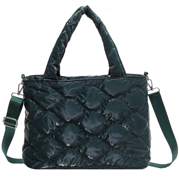 Bolso Bandolera Hugtrwg Mujer Nylon Algodón Acolchado Verde