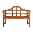 thumbnail image 4 of Lutyens 51.2" 3-Seat Arched 600-Lbs Support Acacia Wood Outdoor Garden Patio Bench, Teak, 4 of 8