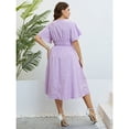 thumbnail image 5 of AURA Women’s Plus Size Dress V-Neck A-Line Midi Casual Summer Dress 1XL–4XL, 5 of 6