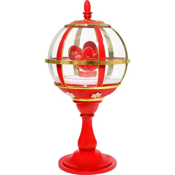 Fraser Hill Farm 23-In. Musical Snowy Tabletop Valentine's Day Lantern, FSTHEART023A-RD