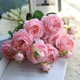 thumbnail image 7 of Flash Deals! Nomeni Household Imitation Western Rose Peony Artificial Flower Mw51010 Pink, 1 Stem of Western Rose Peony Pink, 7 of 7