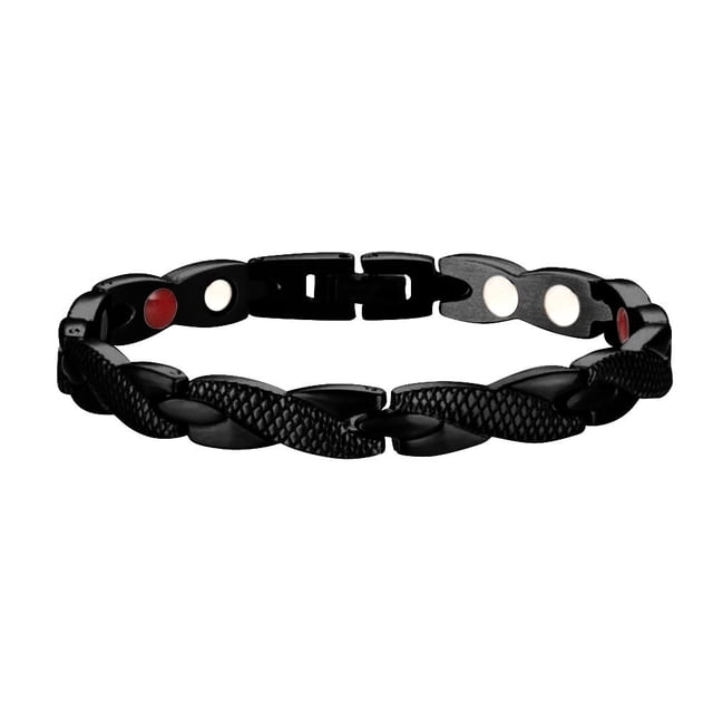 Pulsera Pareja Terapia Magnética Dragón Trenzado Brazaletes Desmontables ()