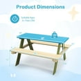 thumbnail image 3 of Costway Kids Wooden Picnic Table Set Solid Dining Table with Built-in Benches for Patio, 3 of 10