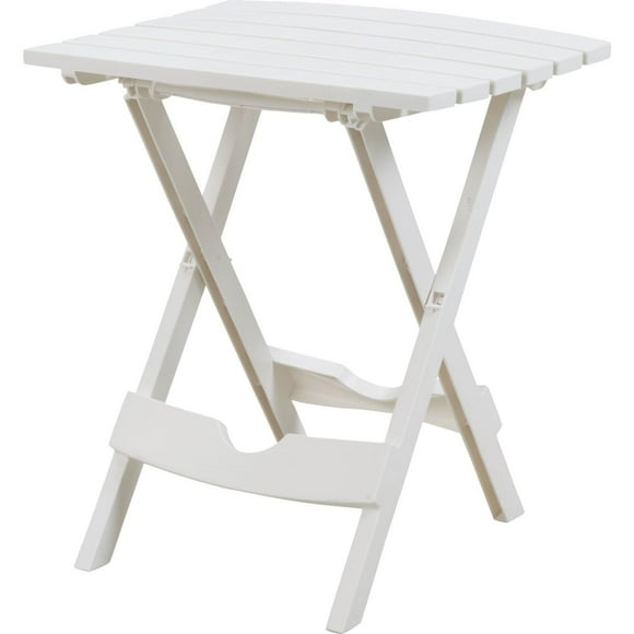 Mesa auxiliar de patio Adams, de resina blanca, plegable, 39 x 44 x 50 cm