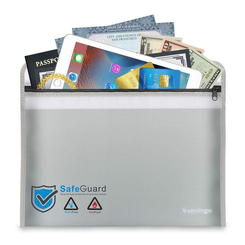 Details about   2000℉ Fire Proof money Bag Fireproof Document Pouch Waterproof Safe Cash US 