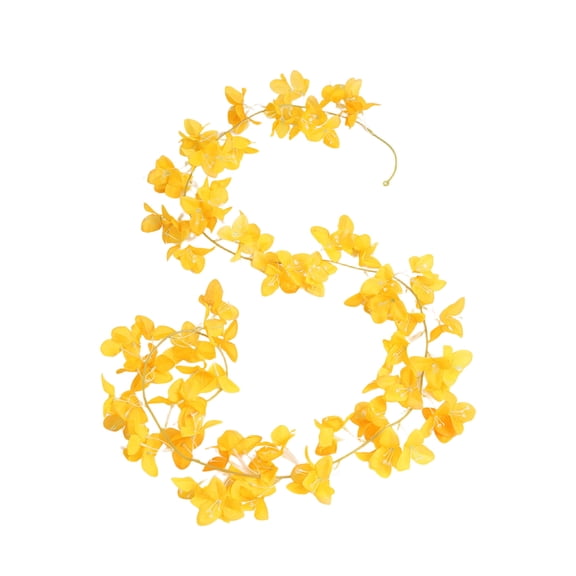 Yonrjhukm Artificial Yellow Wisteria Garland, Silk Flower Vines for Wedding, Home, Garden Decoration, Lifelike Hanging Floral Decor for Parties and Events
