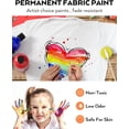 thumbnail image 5 of Nicpro 24 Colors Permanent Fabric Paint (8.45 oz, 250 ml) Soft Fabric Paint for Clothes, Non-Toxic Textile Paint for Fabric DIY Crafts, T-shirts, Shoes Jeans Bags Canvas for Kid Adult with Color Whee, 5 of 9