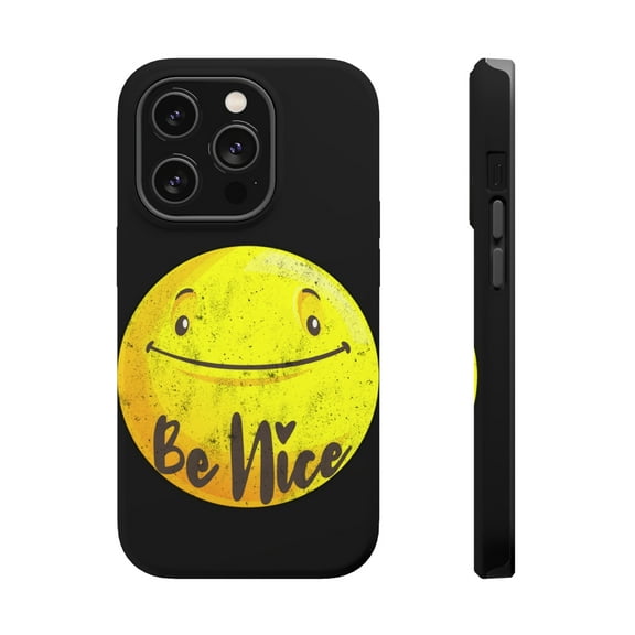 DistinctInk Tough Case for Apple iPhone 15 PRO (6.1" Screen), Compatible with MagSafe Charging - Be Nice