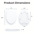 thumbnail image 6 of LUXE TS1008E Elongated Comfort Fit Toilet Seat with Slow Close, Quick Release Hinges, and Non-Slip Bumpers (White), 6 of 9