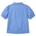 thumbnail image 4 of StSilkitty Cotton Linen Casual Shirts for Womens Puff Short Sleeve Collared Button up Blouses Summer Lightweight Trendy Tops, 4 of 8