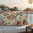 thumbnail image 2 of Outdoor Pillow Cover Vintage Flowers Set of 2 Waterproof Throw Pillowcases Watercolor Decorative Patio Furniture Pillows for Couch Garden Indoor & Outdoor Use, 2 of 9