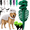 Green, variant on Pet Dinosaur Costume, Soft Plush T-Rex Skeleton Outfit for Dogs & Cats, Glow-in-the-Dark Green Option, Machine Washable Cosplay Clothes, Medium Large Pets, 90cm 120cm