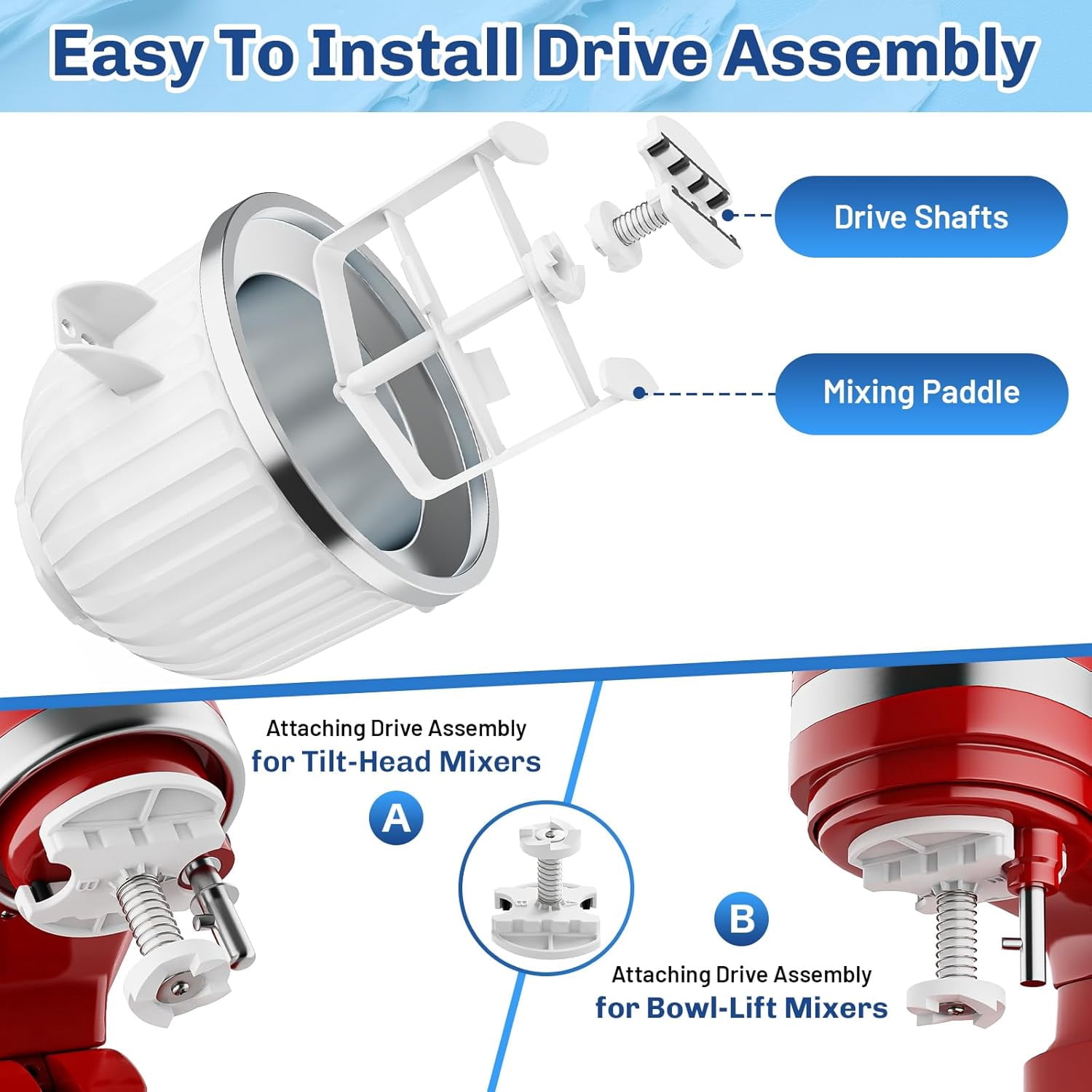 Ice Cream Maker Attachment for Kitchenaid Stand Mixers, Ice Cream Maker Machine Compatible with 4.5QT and Larger KitchenAid Mixers, 2-Quart Capacity, Sorbet and Gelato Maker Accessory