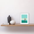 thumbnail image 2 of A Sailboat with a Red Sail Sailing on a Calm Sea Artwork Framed Wall Art Print 9X7 Inch, 2 of 5