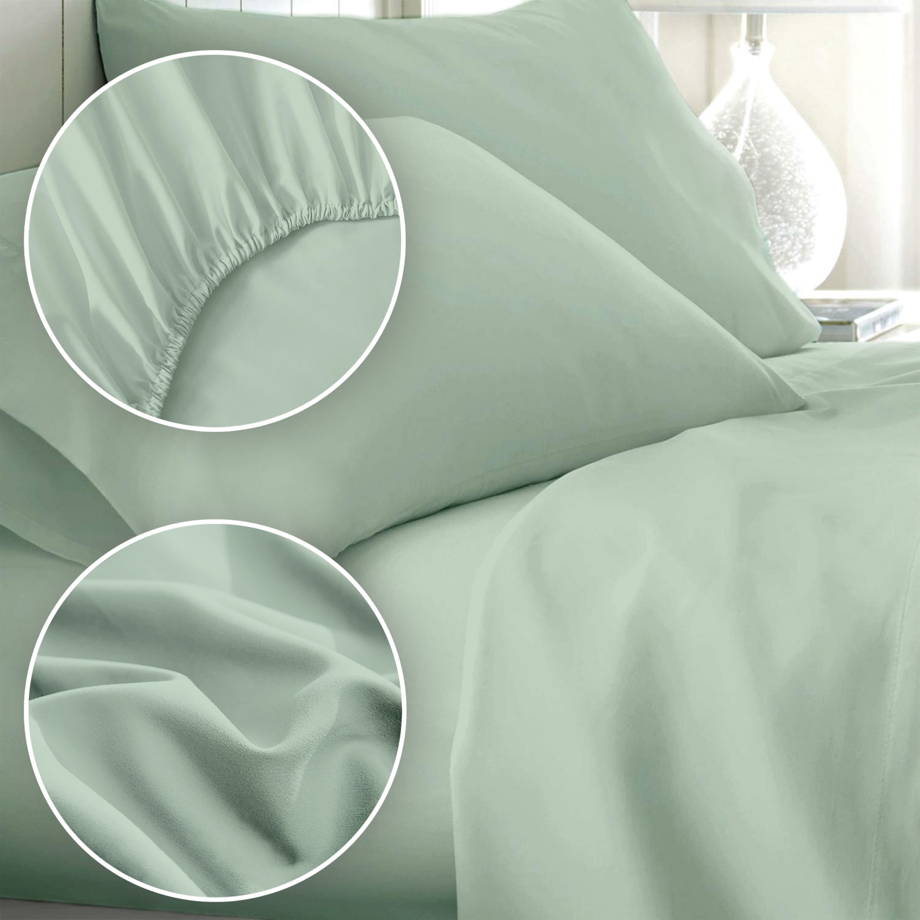 Hotel Essentials Microfiber Twin Sheet Set 3 Piece Celadon Green