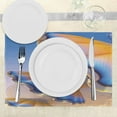thumbnail image 3 of Ambesonne Digital Place Mats Set of 4, Sci Fi Shell, Standard Size, Blue Merigold, 3 of 6