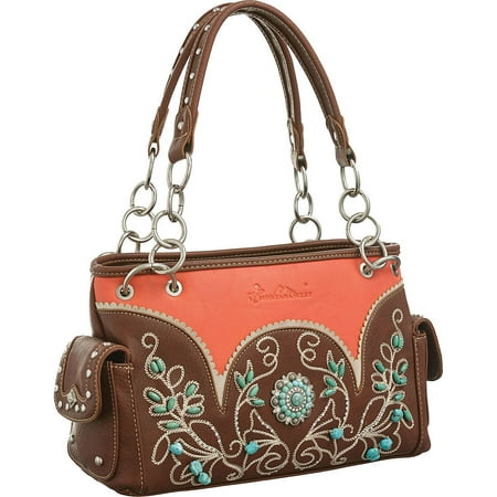 Montana West Turquoise Beaded Fl Sch Concealed Handgun Carry Handbags