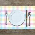 thumbnail image 3 of Linen Spring Placemats Set of 4 Buffalo Check Plaid Easter Table Mats Easter Decor Birthday Party Home Kitchen Table Decorations and Supplies-12×18'''', 3 of 3