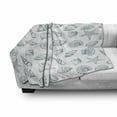 thumbnail image 3 of Ocean Soft Flannel Fleece Blanket, Beach Sea Shells Nautical Starfish Cockleshell Starfish Aquatic Illustration, Cozy Plush for Indoor and Outdoor Use, 70" x 90", Petrol Blue White, by Ambesonne, 3 of 6