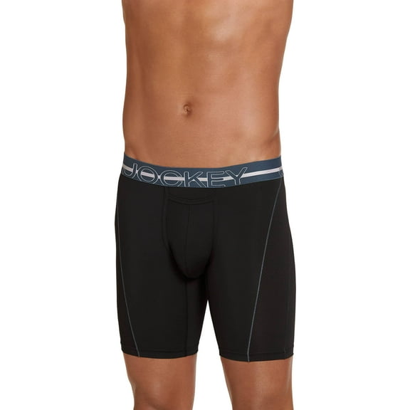 Jockey Men's Sport Silver Microfiber 9" Long Leg Boxer Brief