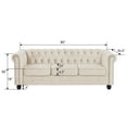 thumbnail image 7 of Morden Fort Chesterfield Sofa 3 Seater Beige Couch, American Style Living Room Velvet Sofa, Office, Bedroom, 7 of 7