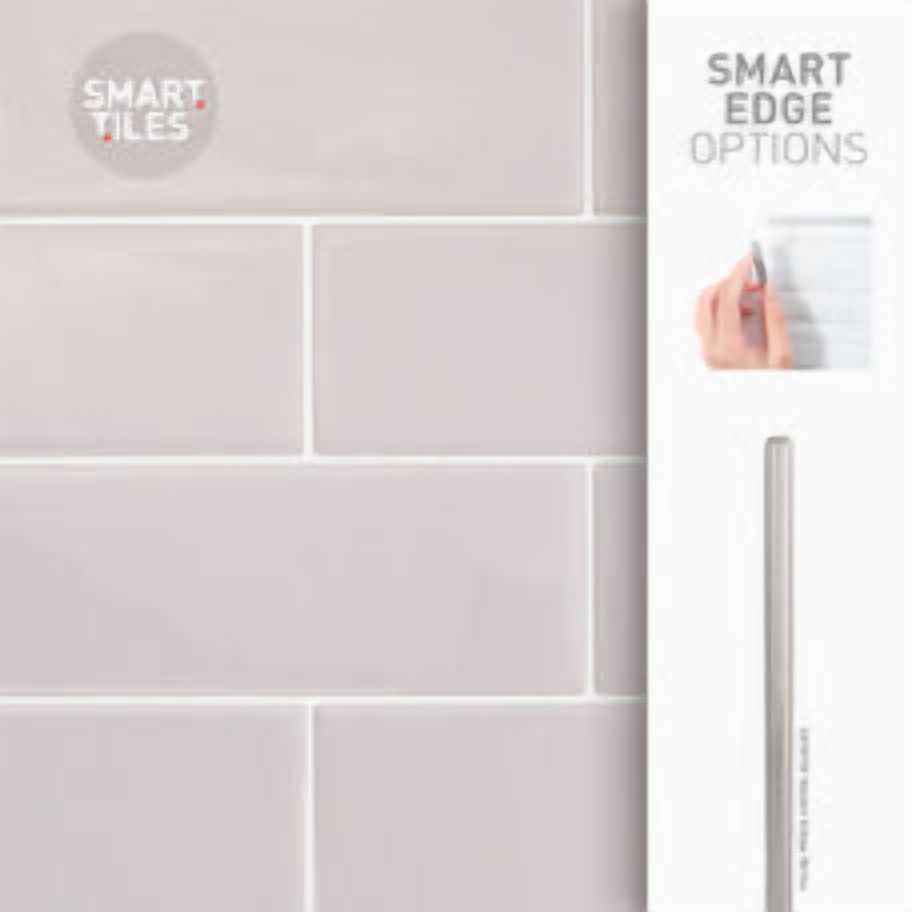 Smart Tiles Peel and Stick Backsplash, 5 Adhesive Tiles, Oslo Grey, 22.56"x10.87"
