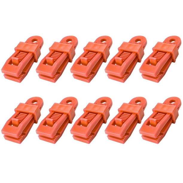 10 abrazaderas de cuerda de viento para toldo grande para exteriores, pinzas para tienda a prueba de viento (rojo)