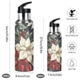thumbnail image 2 of Yayeee 33oz Insulated Water Bottle Double Wall Stainless Steel with Flip Straw Lid, White Christmas Leaves, 2 of 7