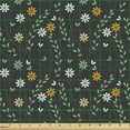 thumbnail image 2 of Ambesonne Floral Fabric by the Yard Upholstery, Chamomile Flowers Leaves, 2 Yards, Dark Grey and Multicolor, 2 of 5