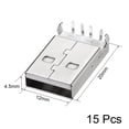 thumbnail image 2 of Unique Bargains PCB USB Connector A Type 2.0 Male Jack 90 Degree Bend Foot 15Pcs, 2 of 4