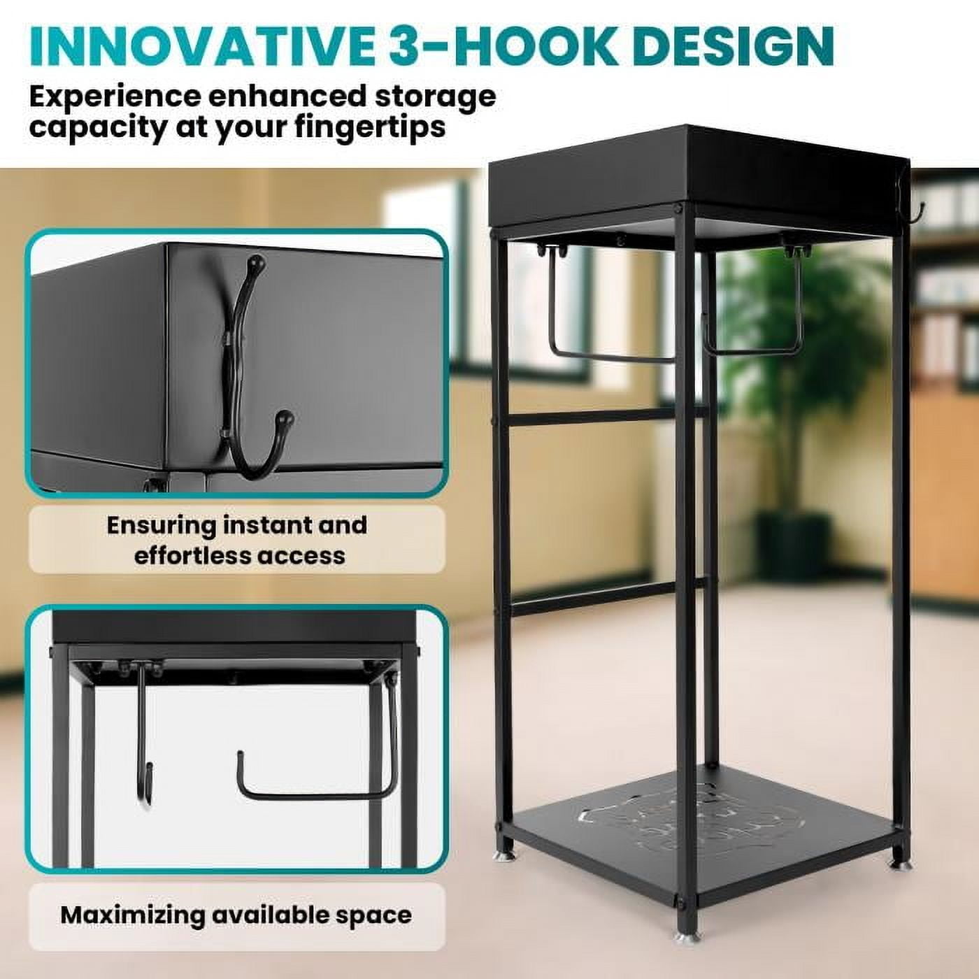 Heavy - Duty 3 - Hook Police Gear Rack: Rustproof, Freestanding Organizer for High - Capacity Storage in Police, Security & Home, Elegant Design