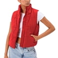 thumbnail image 1 of IMENGL Débardeur d'Hiver Sans Manches Chaud Léger Mode Col Montant avec Poches, Rouge G, Taille M-TG, 1 of 7