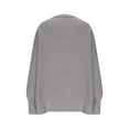 thumbnail image 5 of Women's Oversized Batwing Long Sleeve Crewneck Side Slit Ribbed Knit Pullover Sweater Tops, 5 of 7