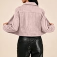 thumbnail image 4 of Womens Jackets Suede Zip Up Collared Long Sleeve with Pockets for Stylish Daily Look, 4 of 9