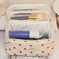 thumbnail image 7 of 3PCS Large Travel Quilted Makeup Bag for Women, Floral Cotton Cosmetic Bag, Coquette Aesthetic Floral Toiletry Organizer Bag, Big Strawberry, 7 of 7
