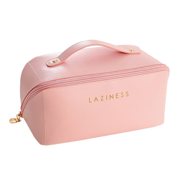 Bolso del maquillaje que viaja, bolso cosmético del viaje de la capacidad grande, bolso cosmético portátil del cuero de la PU