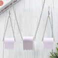 thumbnail image 5 of 1 Set 3pcs Earring Necklace Pendant Leather Roll Paper Shape Creative Earring Set for Women Ladies (White), 5 of 6