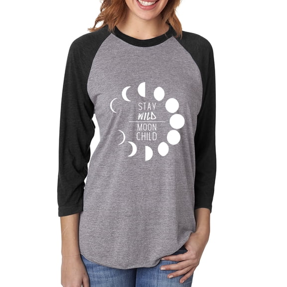 STAY WILD MOON CHILD Unisex 3/4 Sleeve Baseball Raglan Tee
