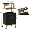thumbnail image 3 of BarberPub Utility Cart with Storage Drawer and Tool Holders, Trolley Cart with Lockable Wheel, 3 of 10