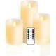 thumbnail image 1 of Juego de decoración de 3 velas LED parpadeantes de color blanco cálido con control remoto (10 cm, 12,5 cm, 15 cm), 1 of 5