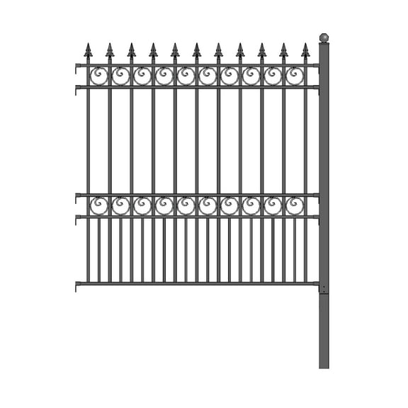 ALEKO DIY Steel Garden Ornamental 5.5 x 5 feet Fence London Style Black