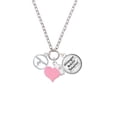 thumbnail image 2 of Delight Jewelry Gymnast Silhouette in 1/2'' Disc - Light Pink Heart Nurse Strong Zoe Necklace, 2 of 4