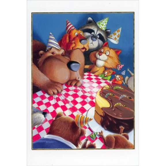Pictura Bear Blowing Icing Off Cake Cute / Funny Birthday Card