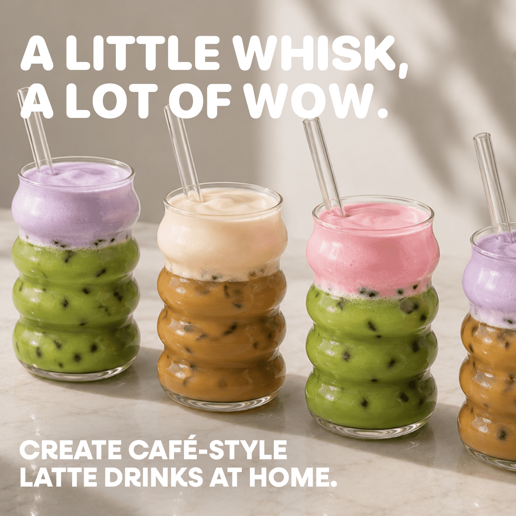 Instant Cold Foam Latte Kit - Variety Starter Pack 10 DRINKS NET WT 16.93 oz (480g)