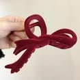 thumbnail image 5 of Velvet Bow Hair Clips for Women French Elegant Hair Claw Clip Hairpin Non-Slip Jaw Butterfly Hair Clip for Thin Fine(wine red), 5 of 5