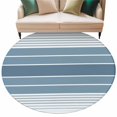 thumbnail image 2 of Blue Ombre Stripe Round Area Rug 5 FT, Non Slip Bedroom Rugs, Farmhouse Striped Gradient Washable Soft Circular Carpet Non-Shedding Floor Mat for Kitchen Dining Room Foyer Balcony Dorm, 2 of 8