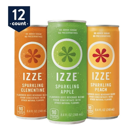 IZZE Sparkling Juice, 3 Flavor Variety Pack, 8.4 oz Cans, 12