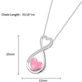 thumbnail image 5 of Love Infinity Necklace Inlaid with Pink Heart Enamel 925 Sterling Silver Romantic Necklace Women Jewelry Gift for Valentine's Day Birthday, 5 of 5